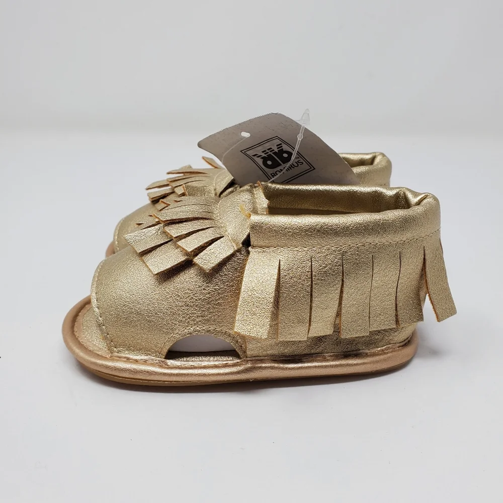 Romirus gold fringed loafers Size 12-18 Months new with tags